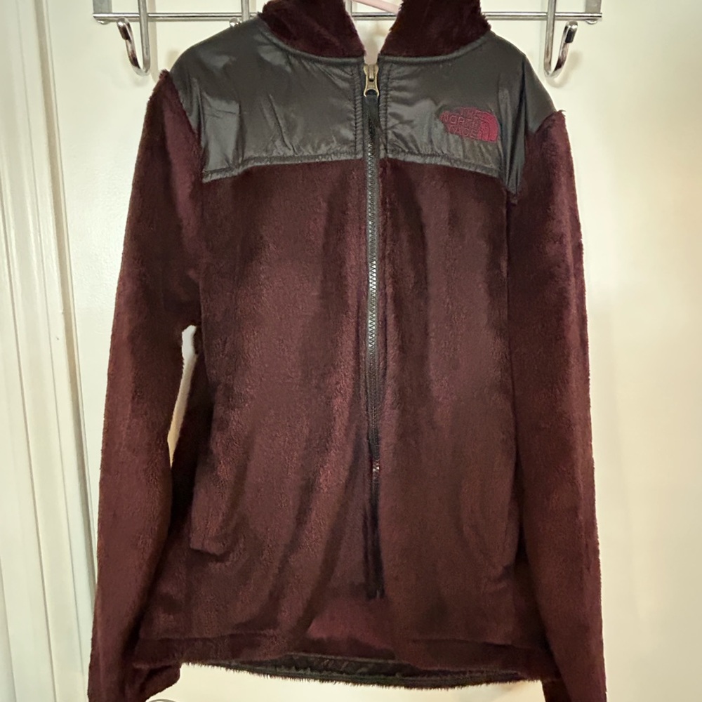 The North Face Maroon and Gray Fleece Jacket